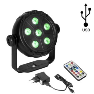 USB Party Spot - 6 RGB LED - Musiksteuerung + Automatik - Fernbedie...