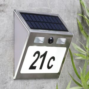 Solar Hausnummer Edelstahl