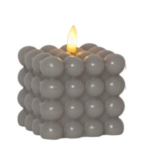 LED Kerze Bubble - Würfelkerze - Echtwachs - realistische 3D Flamme...