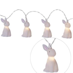 LED Lichterkette Bunny - 10 weiße Häschen mit warmweißen LED - 1