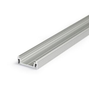 2 Meter LED Profil Aufputz Flach natur eloxiert ( Silber) ohne Abdeckung 14mm Serie L