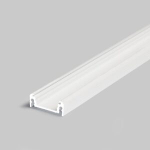 2 Meter LED Profil Aufputz Flach weiss lackiert ohne Abdeckung 14mm Serie L