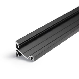 4 Meter LED Profil Corner 30 Grad schwarz eloxiert ohne Abdeckung 14mm Serie L