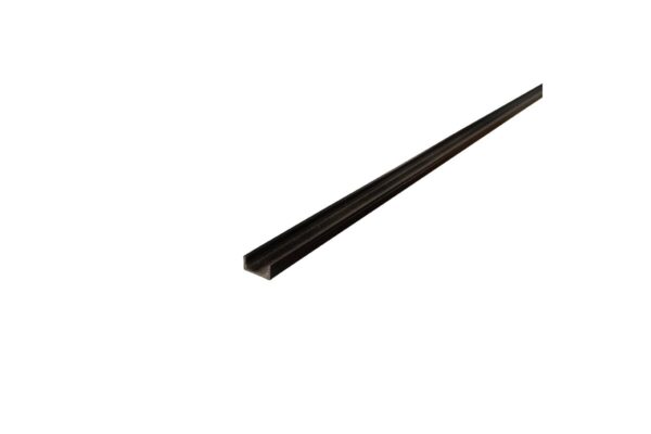 2 Meter Alu Profil Aufputz Flach 12mm Serie Eco Plus schwarz