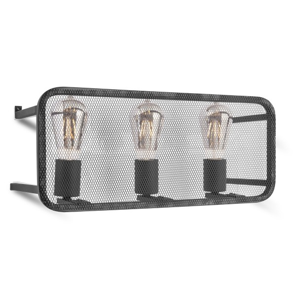 Moderne Wandlampe WEAVE III schwarz - für 3 Filament LED Leuchtmitt...