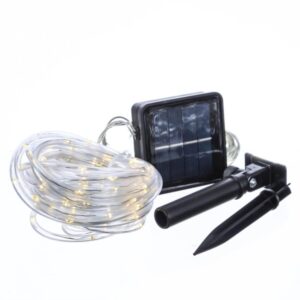 LED Solar Lichterschlauch - 50 warmweiße LED - 8 Funktionen - L: 2