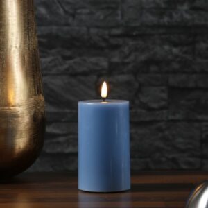 LED Stumpenkerze MIA - Echtwachs - realistische 3D Flamme - H: 12