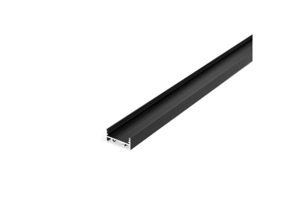2 Meter LED Alu Profil Aufbau breit 01 schwarz eloxiert 30mm Serie Varia