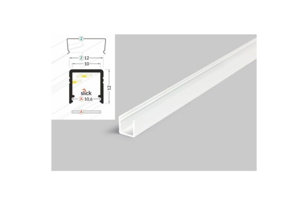 4 Meter LED Alu Profil Aufputz 10mm Serie ECO weiß lackiert