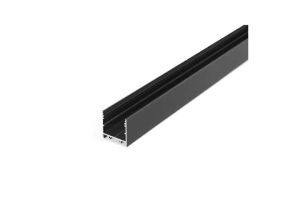 4 Meter LED Alu Profil Aufbau breit 02 schwarz eloxiert 30mm Serie Varia