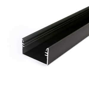 2 Meter LED Alu Profil Aufputz XL 50mm schwarz eloxiert ohne Abdeckung