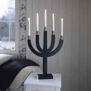 Kerzenleuchter "Elias" - 5 Arme - warmweiße Glühlampen - H: 67cm