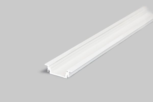 2 Meter LED Profil Einbau Flach weiss lackiert ohne Abdeckung 14mm Serie L