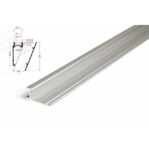 2 Meter LED Profil Wall 10mm -Wandmodul Alu roh Serie M