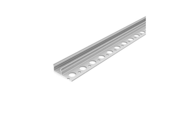 2 Meter LED Profil Fliesen 180° natureloxiert silber ohne Abdeckung 12mm Serie M