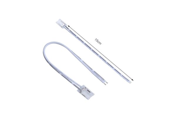 LED Verbinder mit Kabel Slim mit offenem Kabelende für 8mm LED Streifen 2 POL