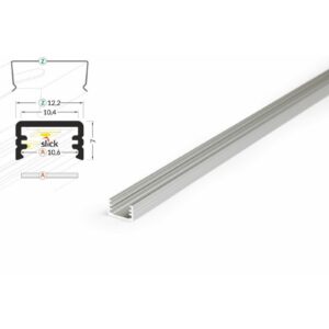 3 Meter LED Aluleiste Aufputz Mini 8mm Serie ECO natureloxiert silber