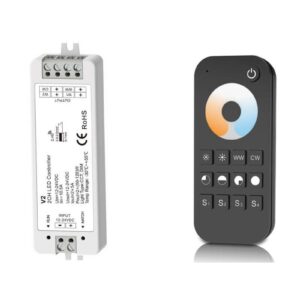 2.4 GHz 1 Zonen Funkcontroller Set für Dualweiße LED Bänder 12-24VDC 2x5A Serie Sky