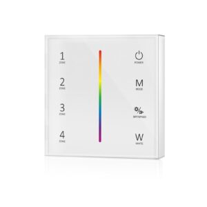 2.4 GHz 4 Zonen Funkdimmer für RGB/RGBW LED Bänder zur Wandmontage Serie Sky