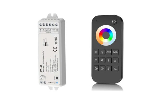 2.4 GHz 1 Zonen Funkcontroller Set für RGB+CCT LED Bänder 12-24VDC 5x3A Serie Sky