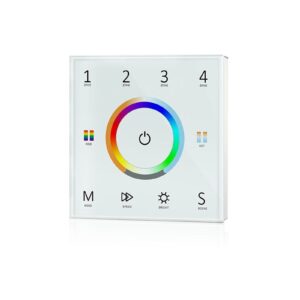 2.4 GHz 4 Zonen Funkdimmer für RGB+CCT LED Bänder zur Wandmontage Serie Sky