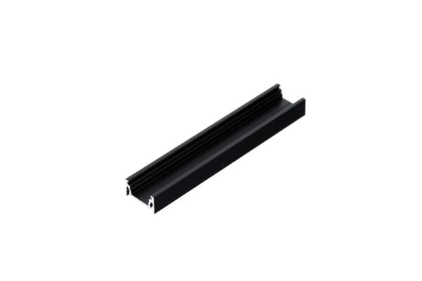 2 Meter LED Aluprofil Aufputz Flach schwarz eloxiert 10mm Serie MM