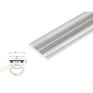 3 Meter LED Biegeprofil Flex rohaluminium ohne Abdeckung Serie M