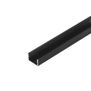 2 Meter LED Alu Profil Aufputz 14mm Serie ECO schwarz eloxiert