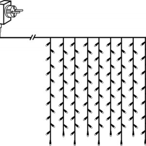 LED-Vorhang | Serie MICROLED 3mm | 1x1m | schwarzes kabel | 100 war...