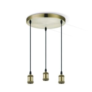 Pendelleuchte 3fach VINTAGE - 3 x E27 Fassung bronze - ideal für Fi...