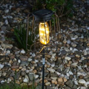 LED Solarleuchte Gitter Optik - Gartenstecker - warmweiße LED - H: ...