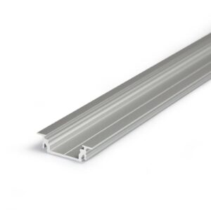 2 Meter LED Profil Einbau Flach natur eloxiert ohne Abdeckung 14mm Serie L