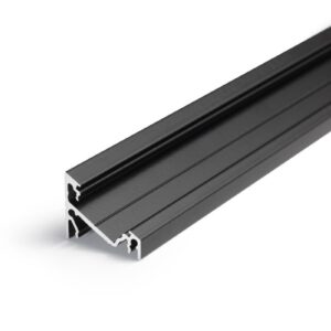 2 Meter LED Profil Corner 30 Grad schwarz eloxiert ohne Abdeckung 14mm Serie L