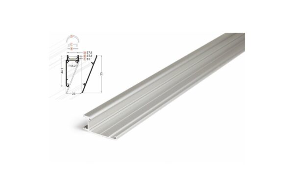 4 Meter LED Profil Wall 10mm -Wandmodul natureloxiert silber Serie M