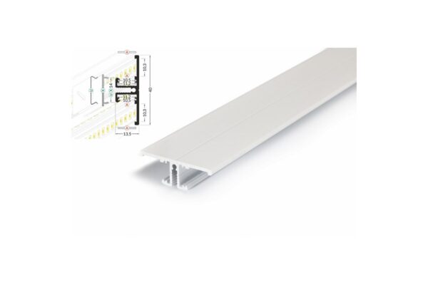 4 Meter LED Profil Back 8 und 10 - Voute weiß lackiert