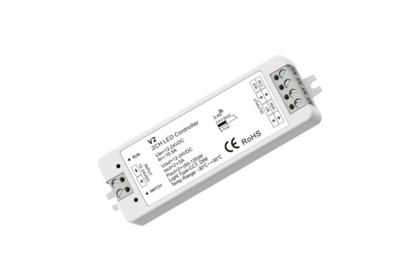 2.4 GHz Controller CCT für Dualweiße LED Bänder 12-24VDC 2x5A Serie Sky