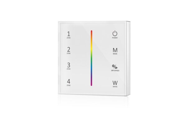 2.4 GHz 4 Zonen Funkdimmer für RGB/RGBW LED Bänder zur Wandmontage Serie Sky