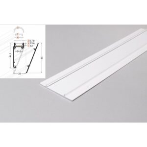 3 Meter LED Profil Wall 10mm -Frontblende weiß lackiert Serie M