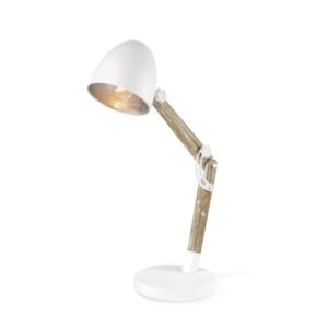 B-Ware Tischlampe PETTO weiß/Holz - 53cm - E14 - skandinavisches De...