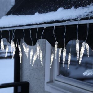 LED Lichterkette Eiszapfen - 20 Eiszapfen - kaltweiße LED - L: 2