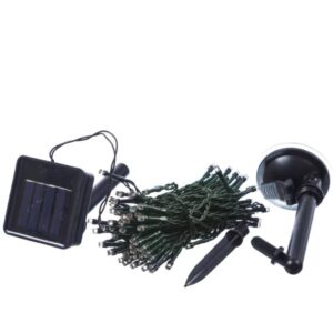 LED Solar Lichterkette - 100 warmweiße LED - Blinkfunktion - grünes...