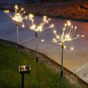 LED Solar FEUERWERK - Gartendeko - je 30 warmweiße LED - H: 40cm - ...