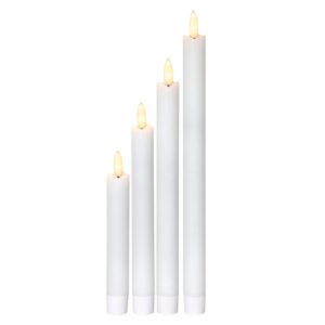 LED Stabkerzen Flamme - Echtwachs - flackernde warmweiße LED - 4 Gr...