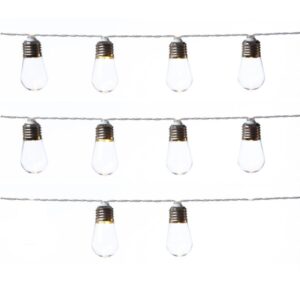 LED Lichterkette - 10 transparente Mini Glühbirnen - 10 warmweiße L...