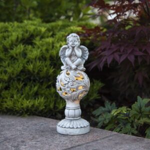 LED Solar Gartenfigur Grabdeko Engel - 1 warmweiße LED - H: 27cm - ...