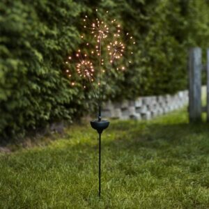 LED Solarstab FEUERWERK Gartendeko - 90 warmweiße LED in 3 Kugeln -...