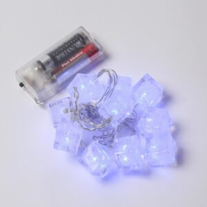 LED Lichterkette EISWÜRFEL - 10 blaue LED - Batteriebetrieb - L: 90...