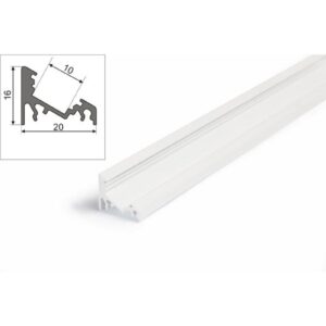 2 Meter LED Aluprofil Corner 30 Grad Weiss lackeriert ohne Abdeckung Serie M