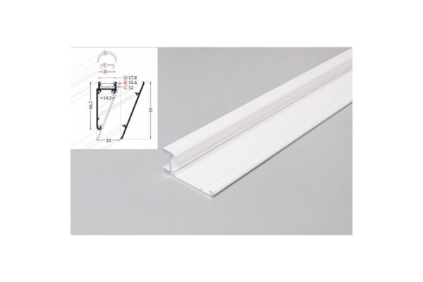 2 Meter LED Profil Wall 10mm -Wandmodul weiß lackiert Serie M