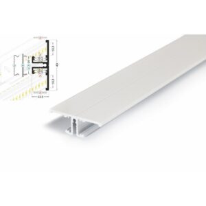 2 Meter LED Profil Back 8 und 10 - Voute weiß lackiert